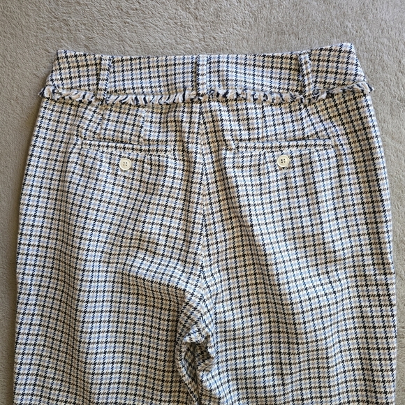 Weekend Max Mara Baiardo Houndstooth Frayed Hem Cropped Pants Size 8 - Picture 11 of 16